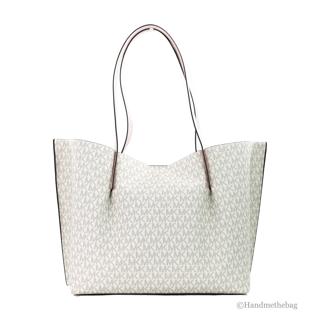 Michael Kors Emilia Large Powder Blush Signature PVC East West Tote Purse