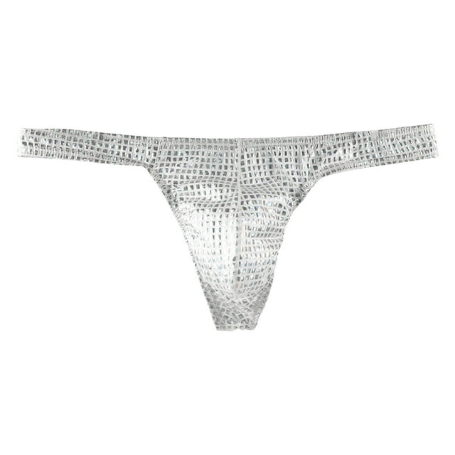 Penkiiy String Transparent pour Hommes g-Strings Bikini sous-Vêtements en Maille Transparente String pour Homme P Blanc
