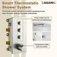 thumbnail image 3 of CASAINC Luxury Thermostatic 2-Spray Patterns 12 in. Flush Wall Mount Rainfall Dual Shower Heads with 6-Jets in Brushed Nickel, 3 of 10