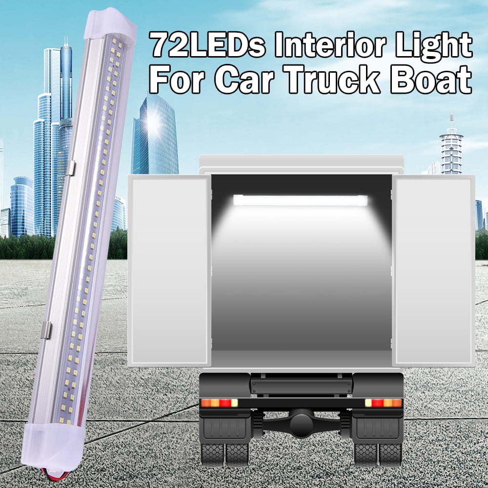 MICTUNING 12-80V 3.5W 72 LED Car Interior Led Light Bar Lamp Van Caravan Decortion with On/Off Switch 2 Pcs 