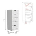 thumbnail image 3 of Miekor Furniture Basilea 5 Drawers Tall Dresser, Pull Out System -White B5A9193, 3 of 6