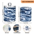 thumbnail image 2 of 2 Pack Bathroom Canisters Transparent Storage Jar for Cotton Ball, Swab, Floss Watercolor Waves, 2 of 7