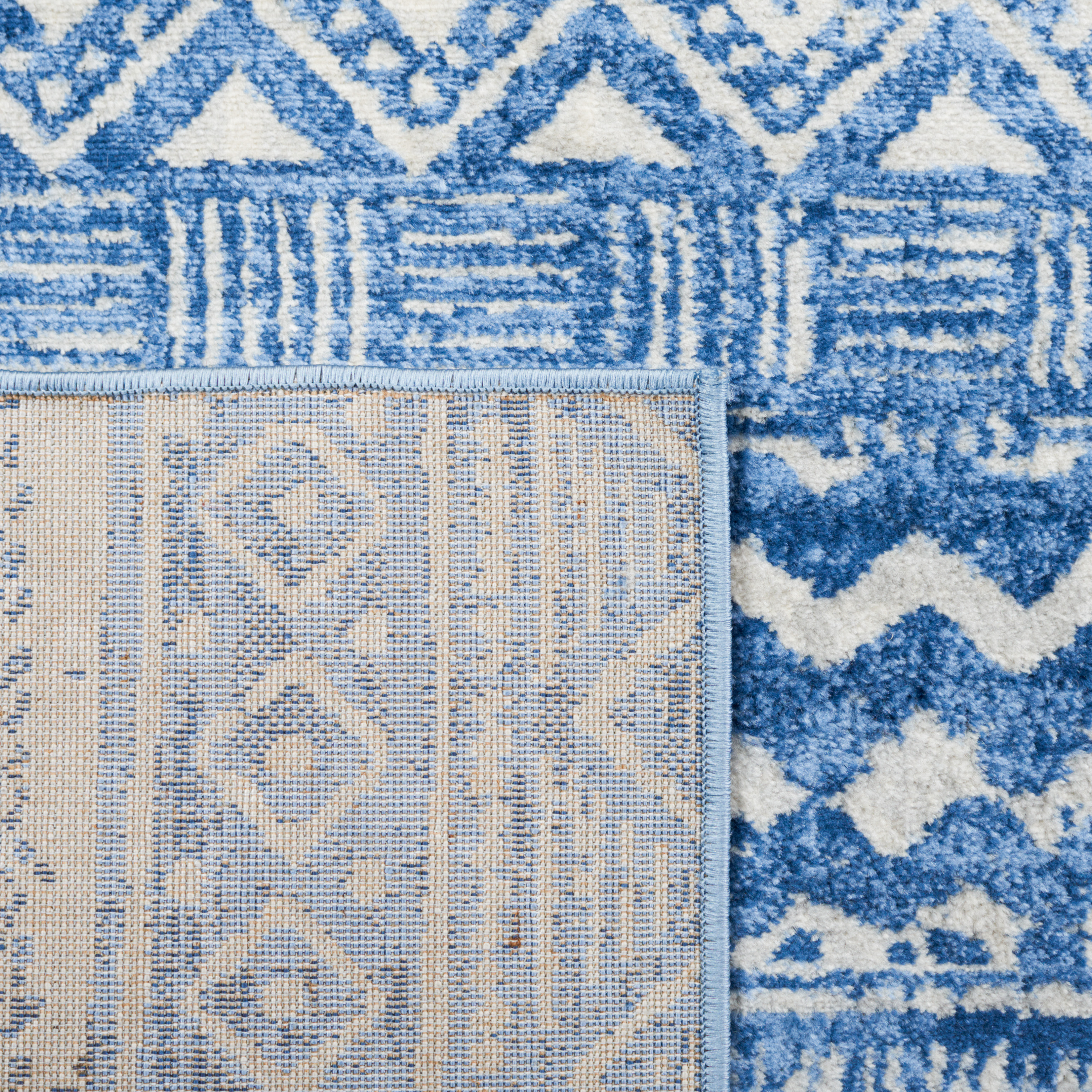 SAFAVIEH Brentwood Rubye Distressed Area Rug, Blue/Ivory, 8' x 10'