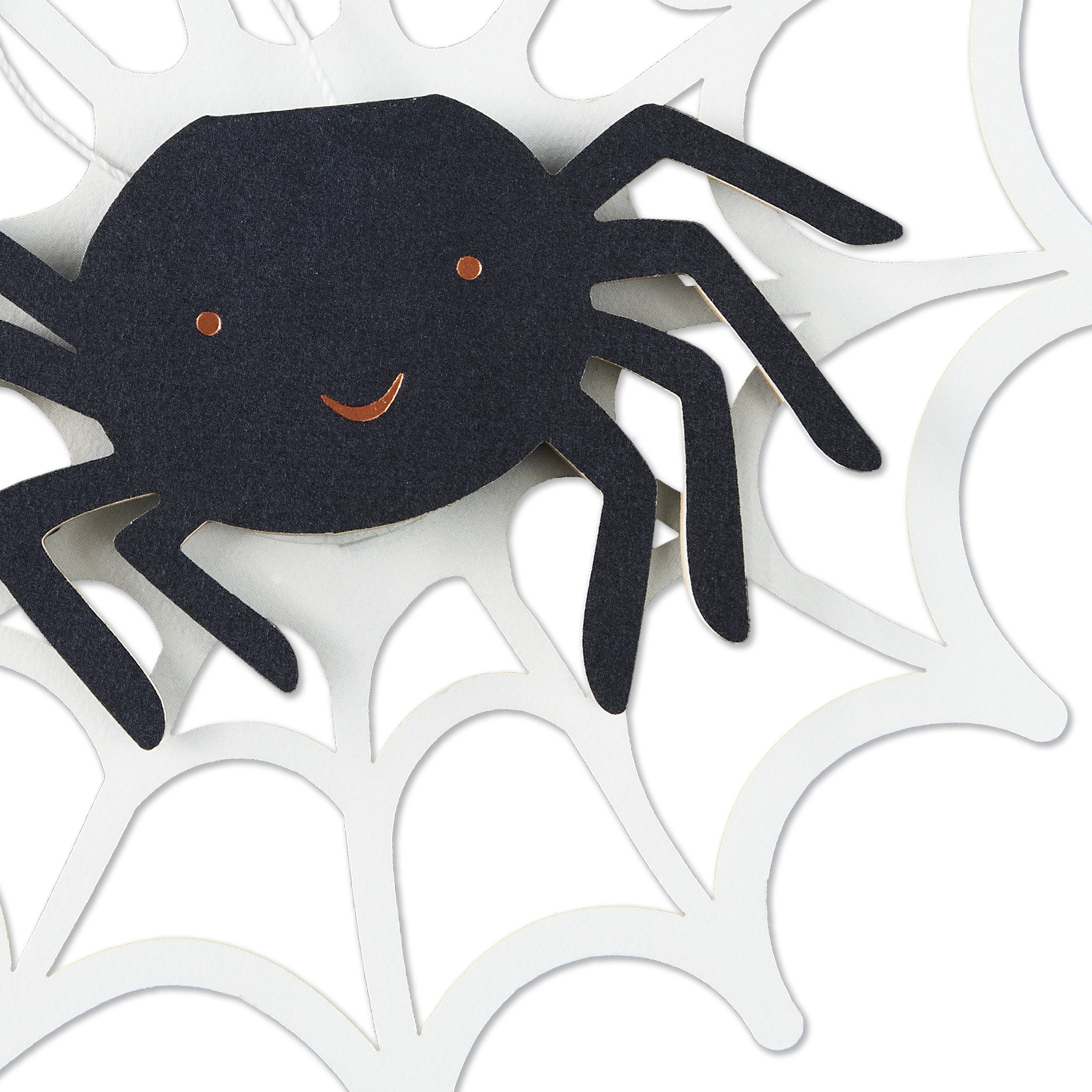 Hallmark Paper Craft Halloween Card With Mini Card (Spider in Web), 1 Count