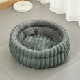 thumbnail image 4 of Winter Plush Round Cat Bed | Soft Fluffy Pet Nest for Cats & Small Dogs | Comfortable Warm Sleeping Pad | 40x40x15cm Cozy Pet Bed, 4 of 6