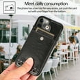 thumbnail image 4 of Crossbody Phone Case for iPhone 13 Pro(6.1") 2021, Allytech PU Leather Back Card Holder Detachable Lanyard Adjustable Strap Drop Protection Purse Slim Bag Case for iPhone 13 Pro 2021, Black, 4 of 6