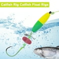 thumbnail image 4 of Unique Bargains Catfish Fishing Rigs Catfish Circle Hooks 8/0 Peg Floats and Rattler Catfishing Equipment Catfish Float Rigs 40LB Fishing Line Green Yellow 1 Set, 4 of 7