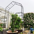 thumbnail image 4 of LiviNest Metal Garden Arch Plant Support: Rustic Black Outdoor Arbor - Wrought Iron Climbing Structure for Roses & Vines - Decorative Scrollwork Design Easy Assembly Yard & Garden Enhancement, 4 of 6