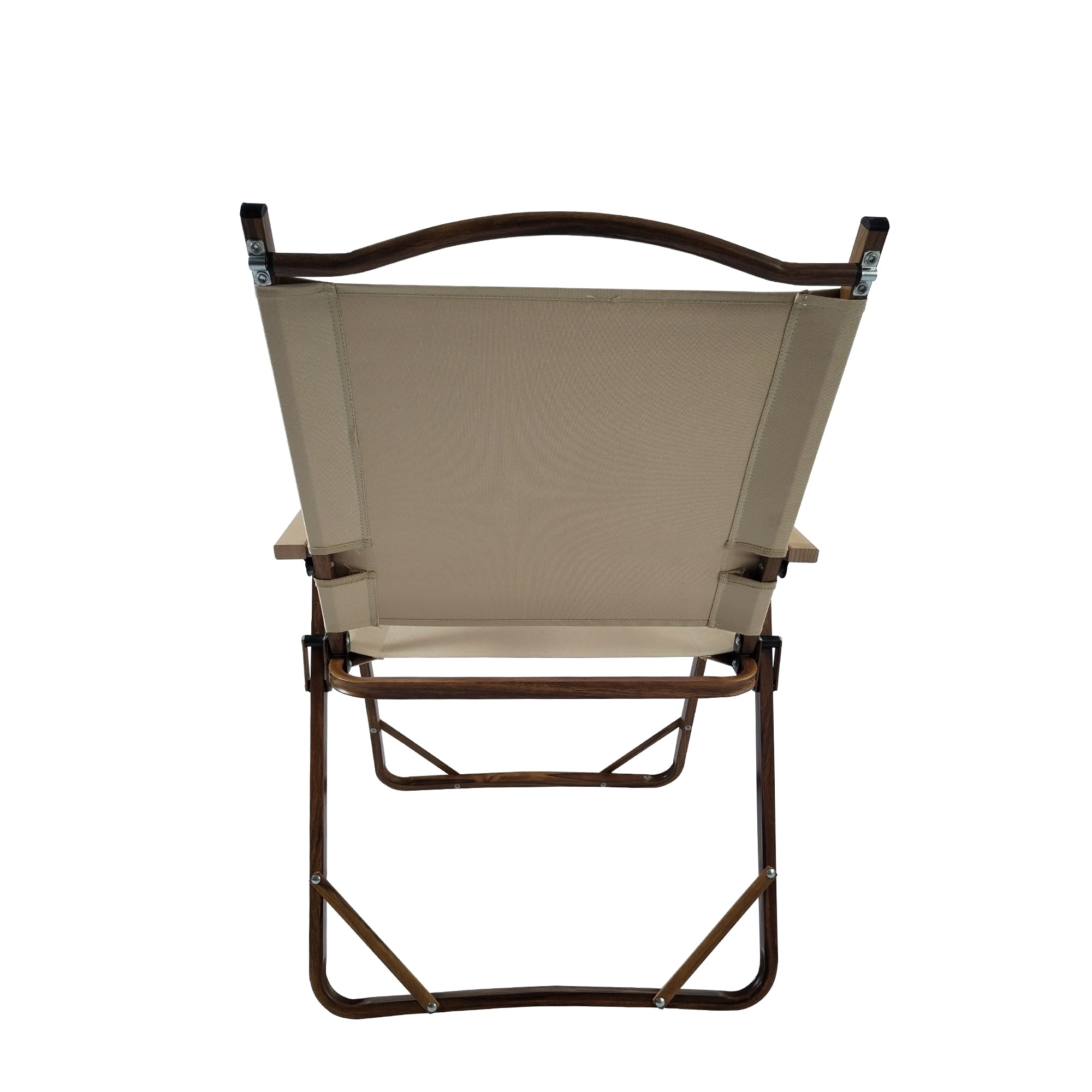 Portable Camping Folding Chair, 4 Pack Armrest Design Aluminium Frame Comfort Outdoor Leisure Chair, Natural