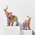 thumbnail image 1 of FUNSXBUG Estatua de elefante de arte colorido, figura de escultura, idea de regalo coleccionable, decoración del hogar, decoración de escritorio (pequeña), 1 of 1