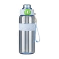 thumbnail image 2 of Hyknon Water Bottle with Straw Strap, Double Drinking Mouth Bottle with Suck and Drink, BPA Free Reusable Sports Water Bottle, Portable Leak-Proof Locking Lid for Hiking Travelling Fitness, Blue, 2 of 7