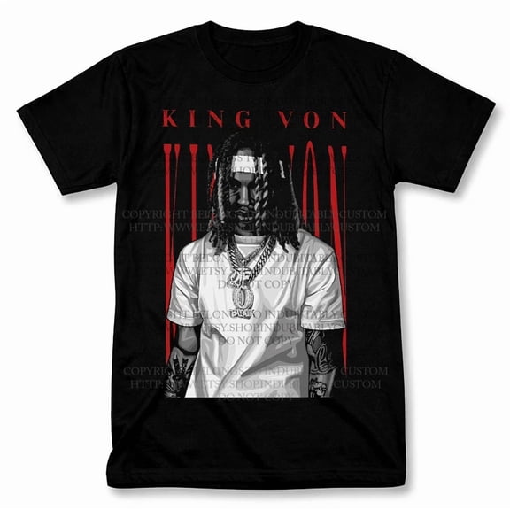 King Von Hip Hop Rap Graphic T-Shirt Vintage Fan Tee