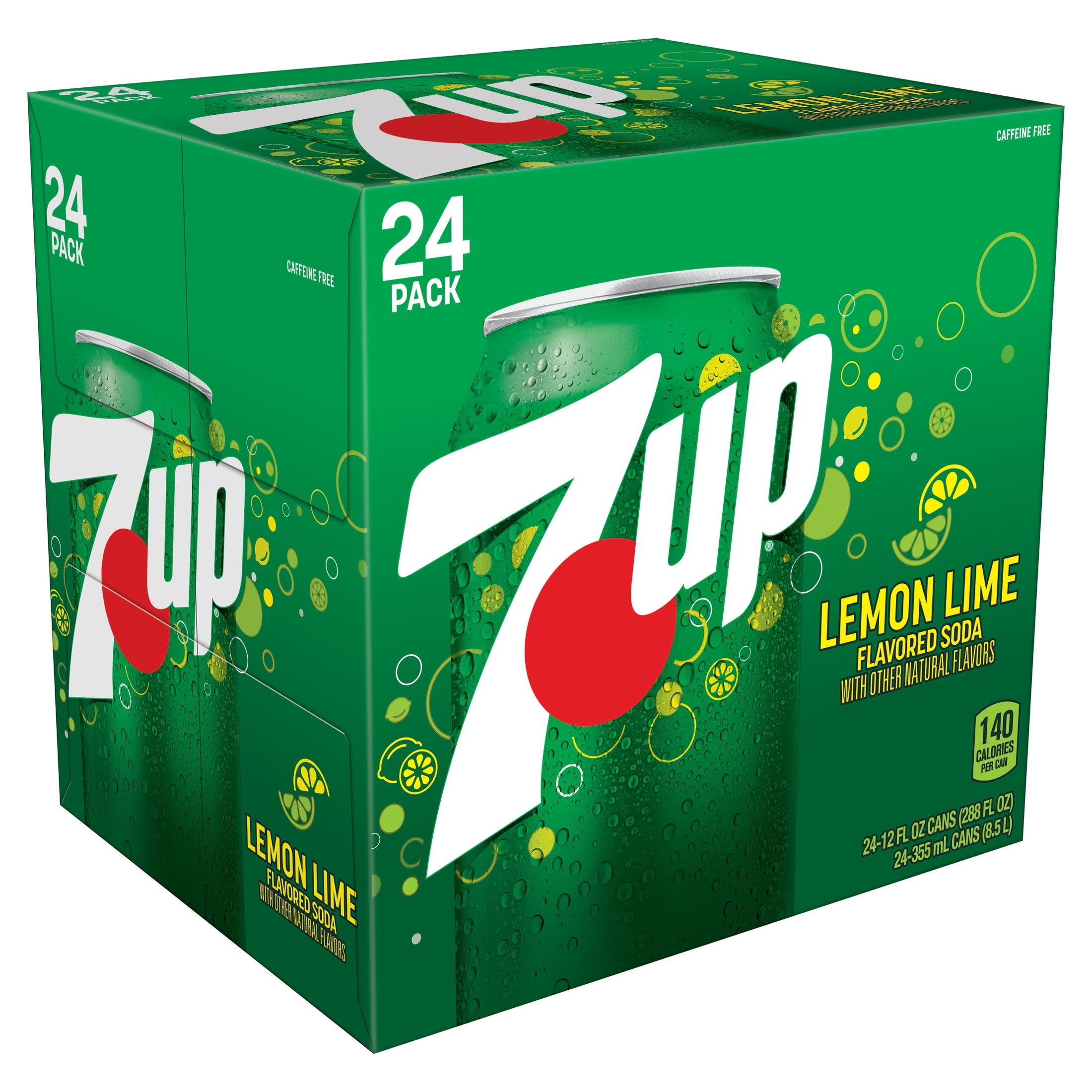 7UP Lemon-Lime Soda, Caffeine Free, Uplifting Refreshment, 12 fl