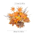 thumbnail image 3 of Yyuenw Halloween Artificial Maple Leaf Sunflower Rose Candle Wreath Fall Harvest Thanksgiving Table Centerpiece Mantel Party Indoor Decor Ornament, 3 of 6