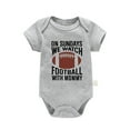 thumbnail image 2 of Gibobby Ropa Para Bebe con estampado de Rugby y letras de manga corta para niños y niñas, mono para recién nacidos, ropa para niños(Gris, 6-9 Meses), 2 of 4