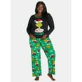 thumbnail image 2 of Dr. Seuss Women’s Merry Grinchmas Matching Family Pajama Set, 2-Piece, Sizes S-3X, 2 of 6