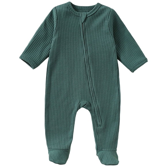 gdxvjhbj Newborn Baby Boy Clothes Newborn Baby Girl Boy Outfit Button Long Sleeve Romper Jumpsuit Cute Infant Fall Winter Clothes 0 3 6 9 12 18 24 Months (Dark Green,0-3 Months)