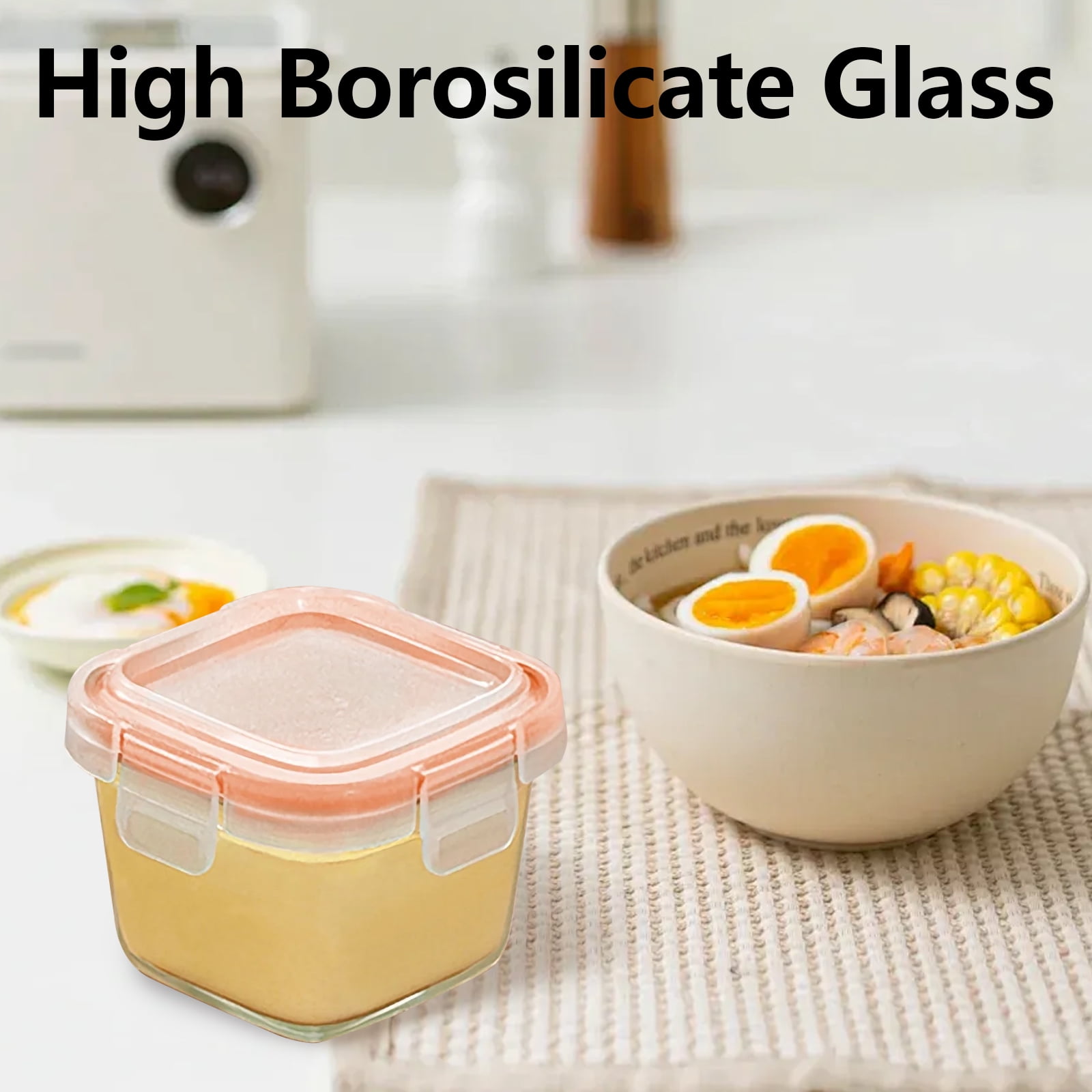 WhiteRhino 12 Packs 6oz Glass Baby Food Storage Containers with Lids, Jars for Toddlers,Microwave & Dishwasher Safe