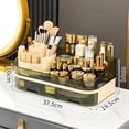 thumbnail image 2 of Organizer Countertop - Dual Drawer Cosmetic Storage with Spacious Compartments for Vanity, Holds 20 Brushes, 12 Lipsticks, 10 Skincare Bottles, Chic Modern Design, 2 of 12