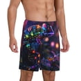 thumbnail image 2 of Balery Glowing Chameleon Fantasy Art Pantalones cortos de pijama de punto de algodón para hombre con cinturilla y bolsillos-X-Large, 2 of 6