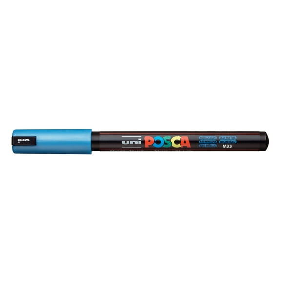POSCA Paint Pen, PC-1MR Ultra-Fine Tip, Metallic Blue