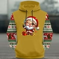 thumbnail image 3 of Mens Ugly Christmas Hoodies Plus Size Santa Claus Long Sleeve Sweatshirt Vacation Xmas Drawstring Pullover, 3 of 4