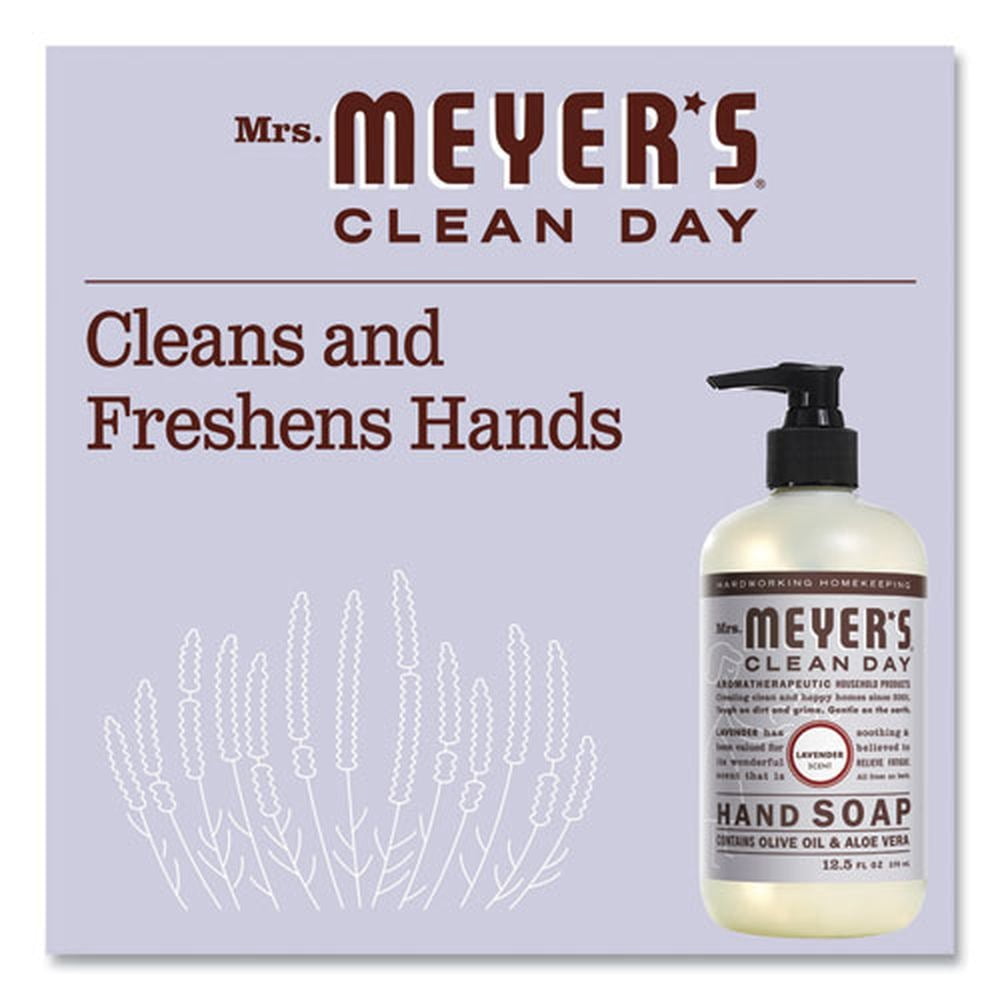 (4 pack) Mrs. Meyer’s Liquid Hand Soap, Lavender, 12.5 Fluid Ounces