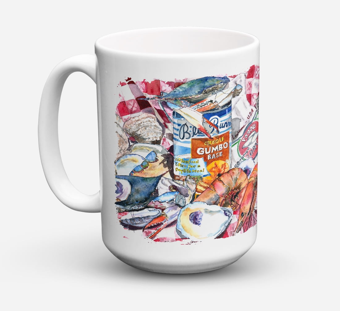 Blue Runner Gumbo Receipe Dishwasher Safe Microwavable Ceramic Coffee Mug 15 ounce... by Caroline's Treasures