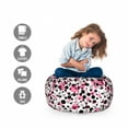 thumbnail image 2 of Pink and Grey Storage Toy Bag Chair, Bubbles Circle Dots Retro Style Abstract Round Grungy Nostalgic Image, Stuffed Animal Organizer Washable Bag, Small Size, Grey Pink Black, by Ambesonne, 2 of 3