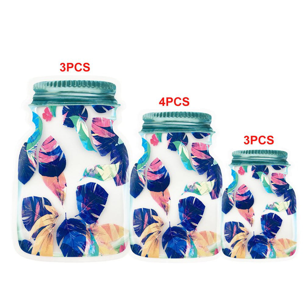 Reusable Mason Jar Bottles Nuts Candy Cookies Bag Waterproof Seal Zip Lock Bags.
