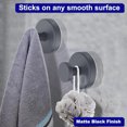 thumbnail image 6 of Suction Cup Hooks for Shower, Removable Towel Hooks for Bathroom Window Glass Door Wall, Bath Robe Looafh Wreath Hook for Hanging - 2 Pack, Black, 6 of 7