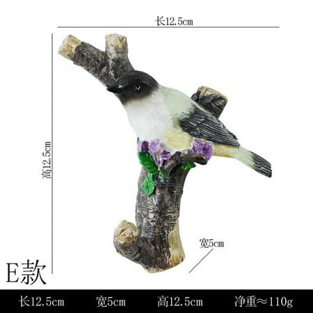 

UMMH Decoration Key Holder Wall Clothes Hat Rack Punching Pastoral Cute Bird Clothes Hook