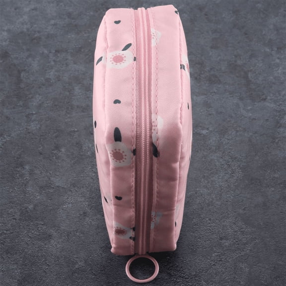 1PCS Mini Makeup Bags Zipper Girl Sanitary Pad Bag Card Holder Coin Purse Cosmetics Headphone Case Sanitary Pouch Pink