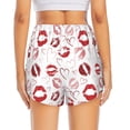thumbnail image 4 of Uemuo Red Lips Pattern Women's Athletic Shorts High Waisted Running Shorts with Liner Pockets Gym Elastic Workout Shorts-XX-Large, 4 of 9