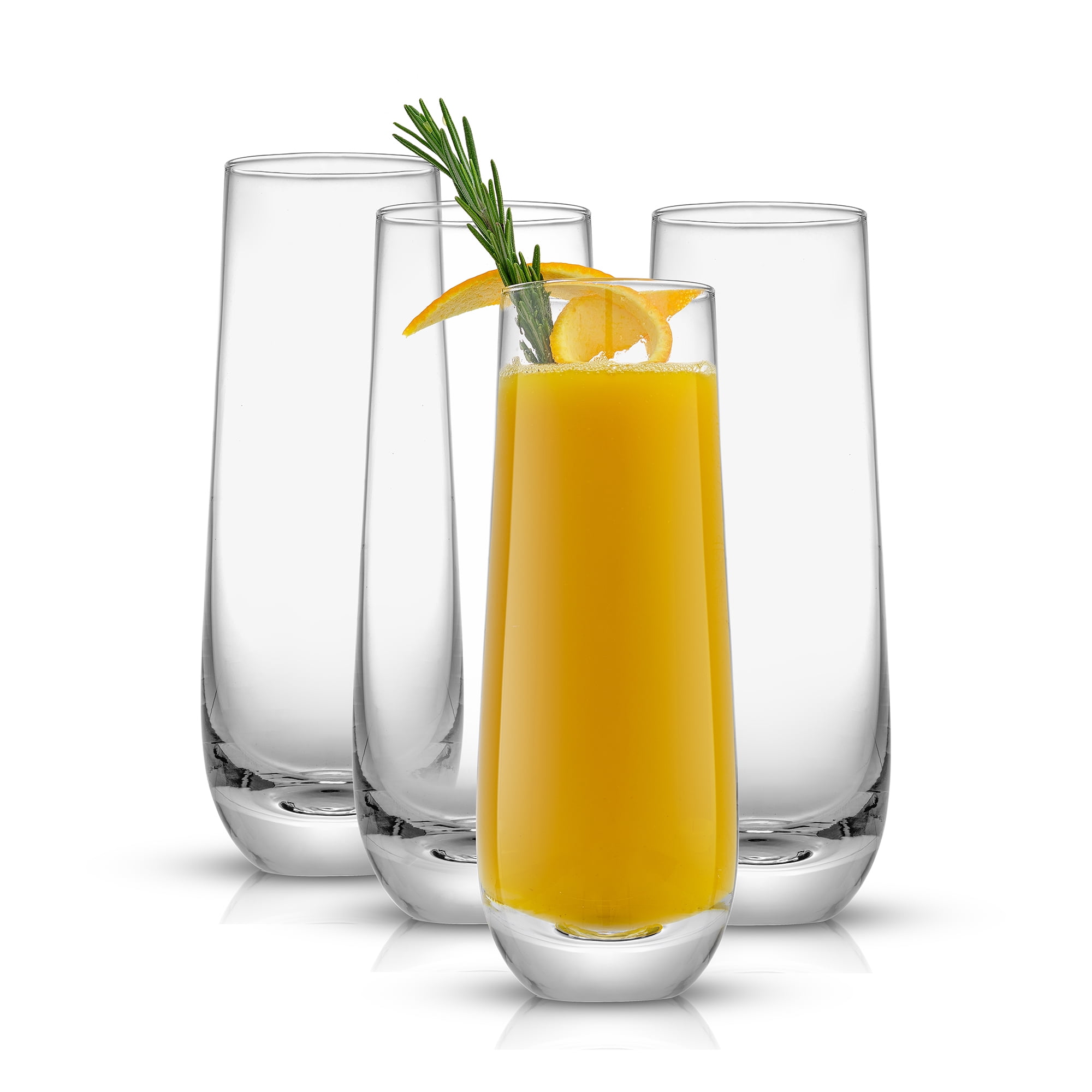 JoyJolt Milo Stemless Champagne Flutes 9.5 oz (Set of 8)