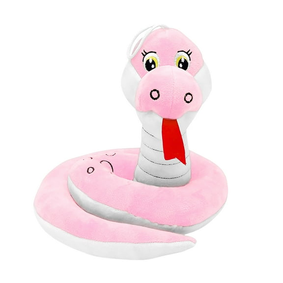 Plush Snake Stuffed Animal Toy, Soft Cuddly Plushie Hugger Toy for Boys & Girls, Gifts for Kids or Girlfriend, 9.25x8.26 Inches (Pink)