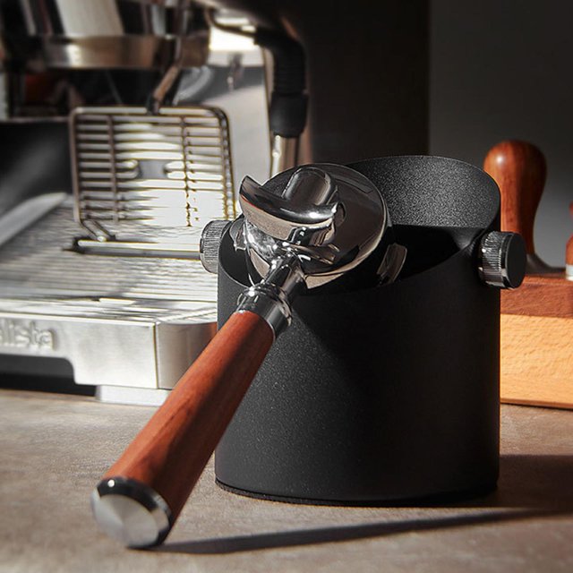 Barra de Goma Extraíble Macarena para Café Aleación de Aluminio Barista y Posos Cubo de Ba Negro