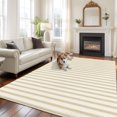 thumbnail image 5 of Yellow Striped Area Rug 5x7 Washable Rug Non Slip Modern Boho Vertical Stripes Large Area Rug Soft Stainresistant Indoor Floor Carpet for Living Room Bedroom Home Office Dining Room Nursery, 5 of 9