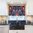 thumbnail image 5 of Yayeee Kitchen Curtains Tier Pair Light Filtering 27"x24" Rod Pocket Short Cafe Window Panel, Purple Dragon Scales Pattern, 5 of 7