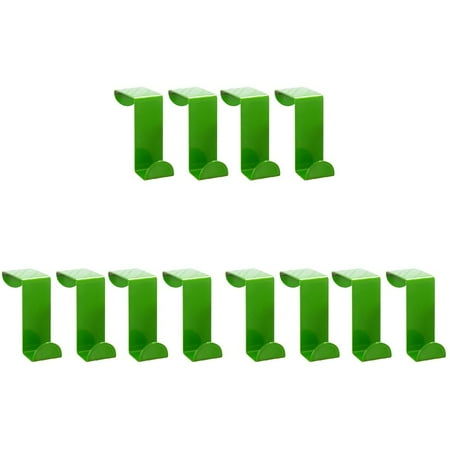 

12 Pcs Stainless Steel Door Back Style Coat Hooks Multi-function Door Back Hooks Family Clothing Key Hanger (Green)