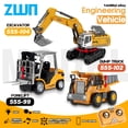 thumbnail image 2 of ZWN 1:64 RC Model Car Remote Control Excavator Dump Truck Forklift Alloy Plastic Simulation Construction Vehicle Toy For Kid, 2 of 9
