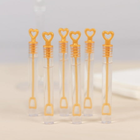 Efavormart 48 Pack Gold Heart Chemistry Tube Bubbles Bridal Wedding Shower Favor - 4"