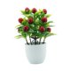 thumbnail image 3 of Pequeña planta falsa, plantas artificiales en maceta, decoración floral creativa, fruta artificial Guindas, 3 of 9