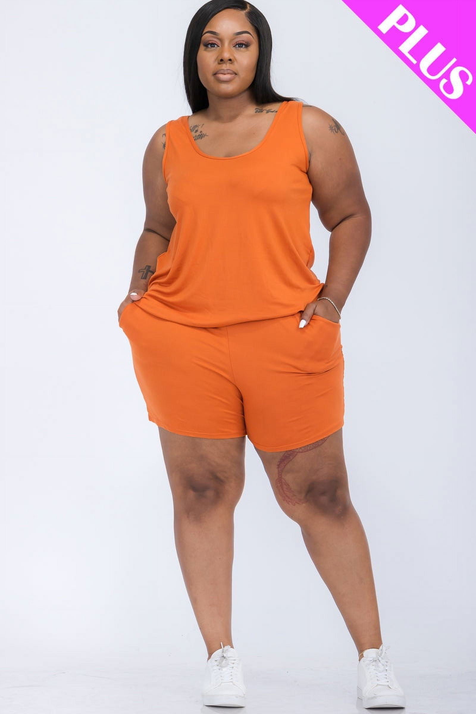 Comfortable Tank Top and Shorts Set in Plus Size