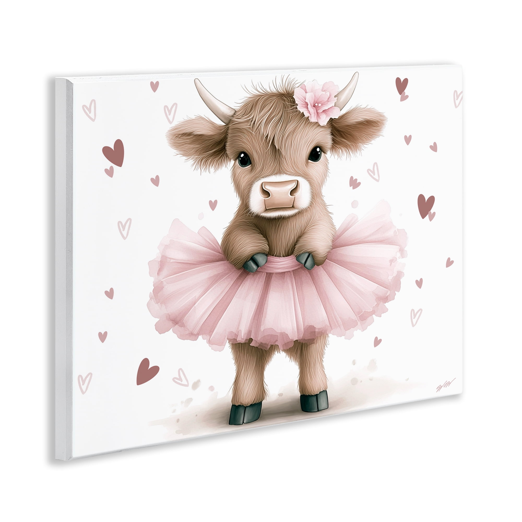 Stupell Industries Baby Calf with Tutu Wall Plaque Art, design by Whimsical Wonders