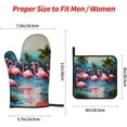 thumbnail image 3 of Many Flamingoes Painting Print Oven Mitts and Pot Holders Sets 4 Piece Set Kitchen Women Men Cooking Baking Microwave Heat Resistant, 3 of 6