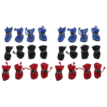 6 Sets Vip Pets Dog Boots Booties Water Resistant Puppy Shoes Paw Protectors Snow