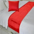 thumbnail image 2 of The HomeCentric King / Queen / Twin Red Decorative Bed Runner King 90"x18" Bed Runner WITHOUT Pillow Cover, Velvet Bed Scarf on Velvet fabric - Red Velvet Plush, 2 of 4