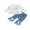 White, variant on Miaouyo Toddler Baby Girl Fall Outfits Sunflower Embroidery Long Sleeve Round Neck Tops Denim Flare Pants 2 Pcs Set