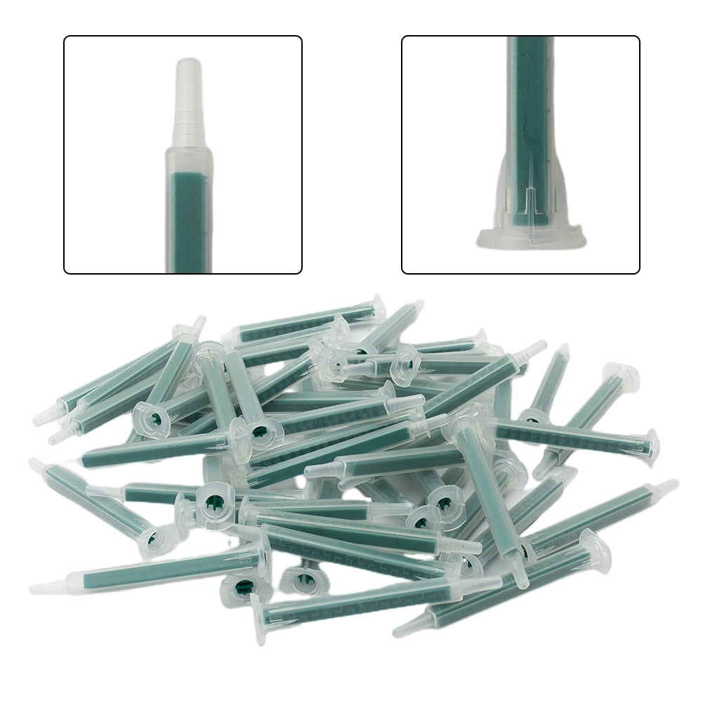 Adhesive Guns AB Mixing Hose Glue Dispensing Syringes Cartridges Adhesive Ratio Tips Glue Mixing Practical 50pcs/set